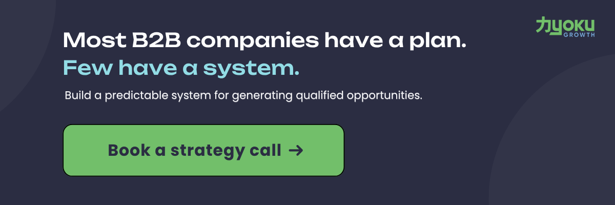 B2B growth system CTA banner featuring go-to-market strategy examples
